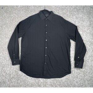Tommy Hilfiger Shirt Men XL Custom Fit Long Sleeve Button Up Casual Black